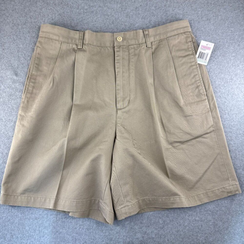 NWT Vineyard Vines Pleated Front Club Shorts Size 34 Khaki Tan Classic Prep‎ Men